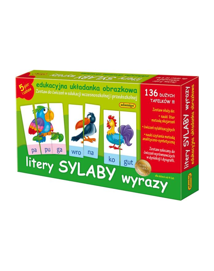 Litery, sylaby, wyrazy - zestaw edukacyjny ADAMIGO główny