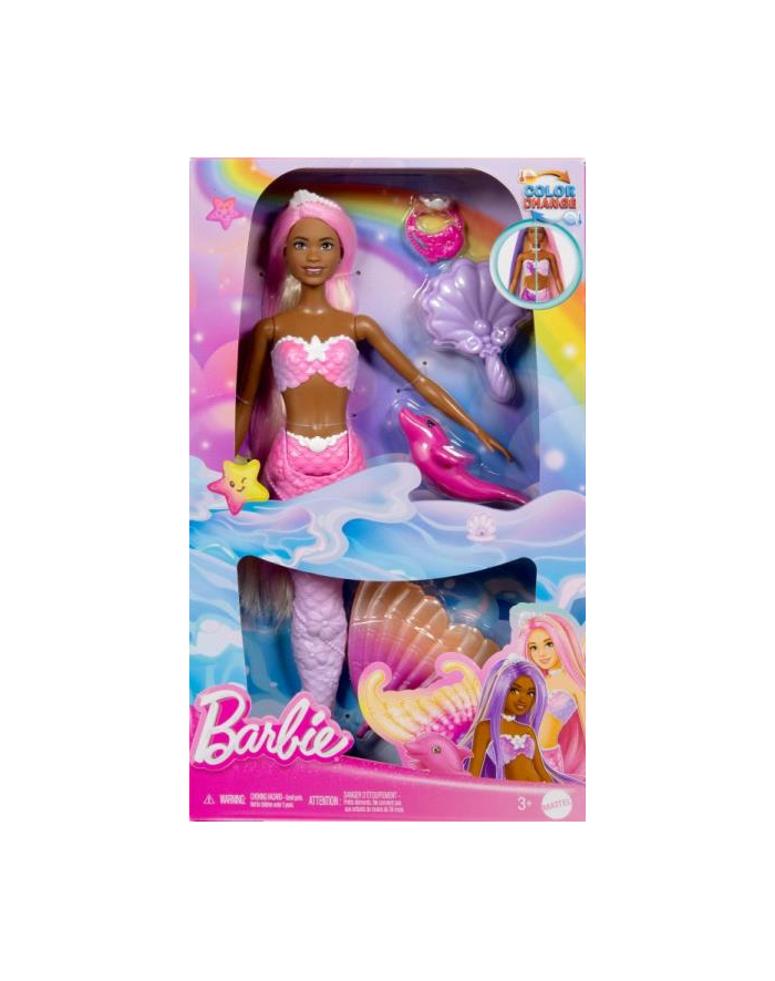 Lalka Barbie Brooklyn Syrenka Zmiana koloru HRP98 MATTEL główny