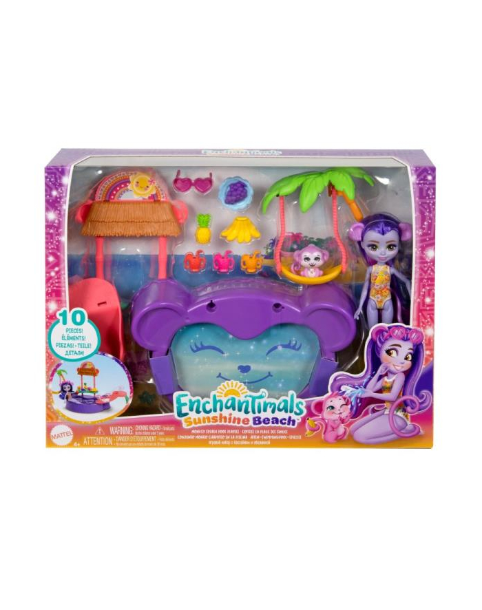 Enchantimals Tropikalny basen Zestaw + Lalka małpka HTW73 MATTEL główny