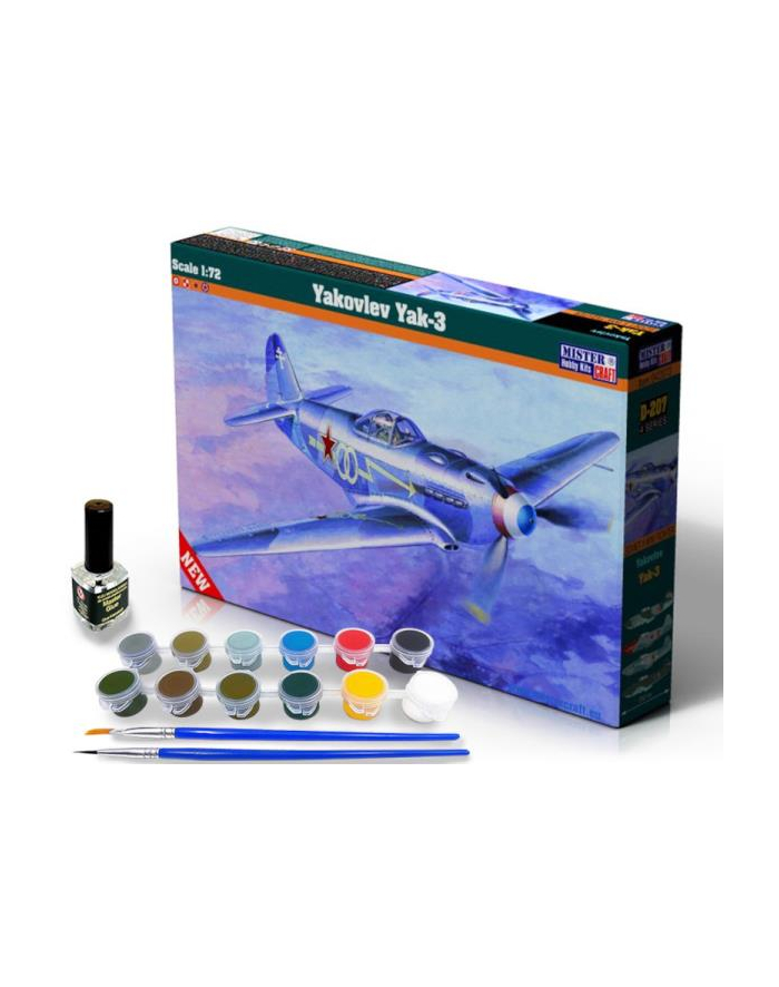 olymp aircraft Model samolotu do sklejania Yakovlev Yak-3 1:72 + farby i klej główny