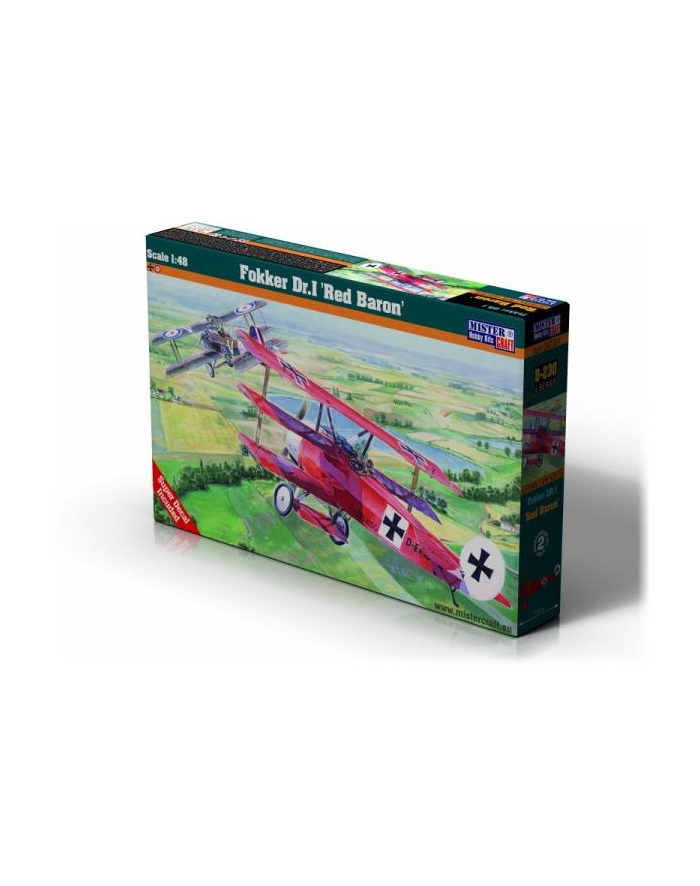 olymp aircraft Model samolotu do sklejania Fokker Dr.I Red Baron 1:48 D-230 + farby, pędzelki, klej główny