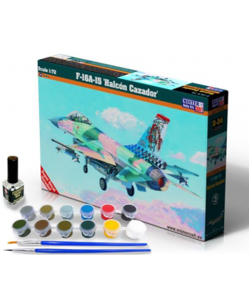 olymp aircraft Model samolotu do sklejania F-16A-15 Halcon Cazador 1:72 + farby i klej