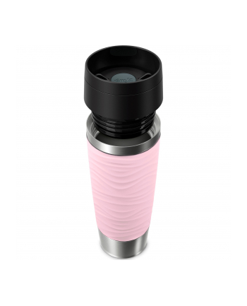 Emsa TRAVEL MUG Waves Grande thermal mug (light pink/stainless steel, 0.5 liters)