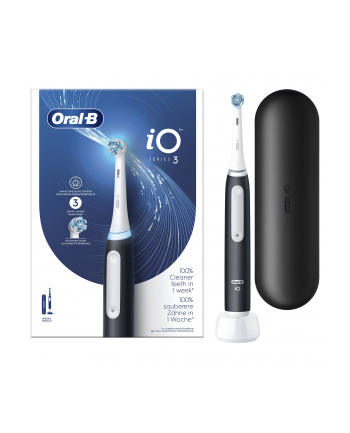 Braun Oral-B iO Series 3 Matt Black with Travel Case, Electric Toothbrush (Black, Matt Black)