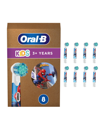 Braun Oral-B Kids Spiderman 8-piece brush attachment (Kolor: BIAŁY, frustration-free packaging)