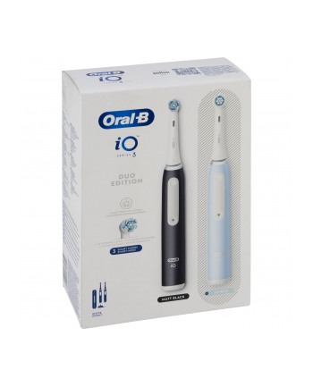 Braun Oral-B iO Series 3N Duo, electric toothbrush (Kolor: CZARNY/blue, matt Kolor: CZARNY/ice blue incl. 2nd handpiece)