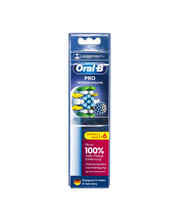 Braun Oral-B Pro Deep Cleaning Brush Heads Pack of 6 (White)