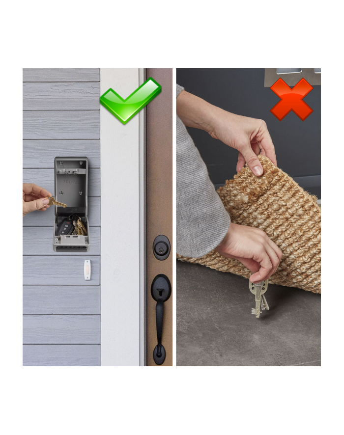 master lock Kasetka na klucze z zamkiem szyfrowym do stałego montażu na ścianie główny