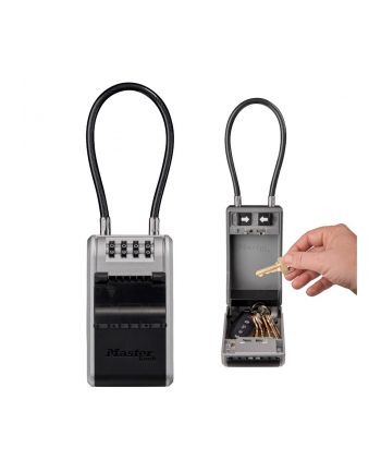 master lock Kasetka na klucze z zamkiem szyfrowym i elastyczną szeklą kablową