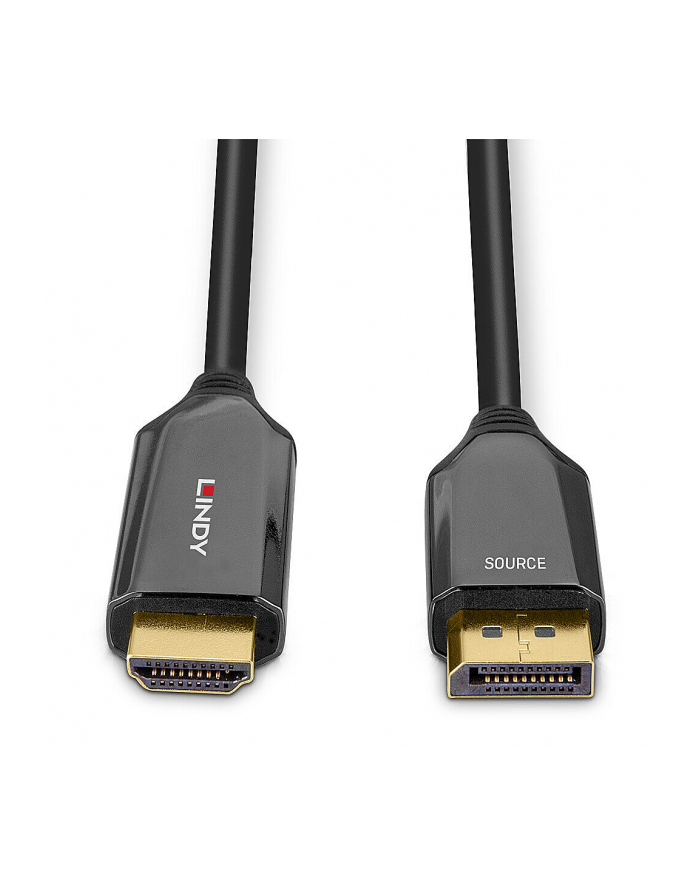Lindy Active adapter cable DisplayPort > HDMI 8K60 (Kolor: CZARNY, 2 meters) główny
