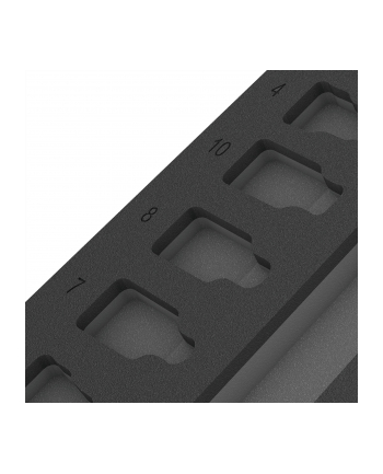 Wera 9823 foam insert for Zyklop B 3/8 bit socket set 1, empty (Kolor: CZARNY/grey, for Tool Rebel workshop trolley)