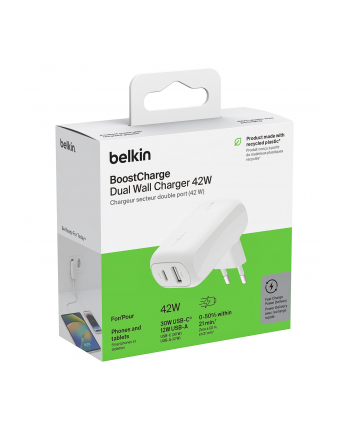 belkin Ładowarka sieciowa BoostCharge 42W USB-C 3 0W USB-A 12W biała