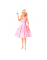 Mattel Barbie Signature The Movie - Margot Robbie as a Barbie doll from the movie in a pink and Kolor: BIAŁY check dress, toy figure - nr 1