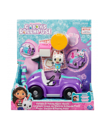 spinmaster Spin Master Gabby's Dollhouse - Carlita toy car with Pandy Paws figure, toy vehicle