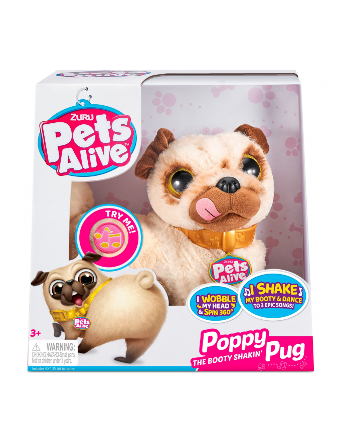 ZURU Pets Alive Booty Shaking Pups - Pug, cuddly toy główny