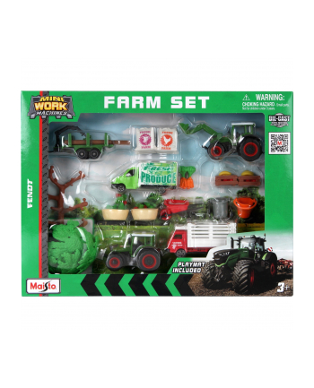 Maisto Mini Work Machines Fendt Super Farm Play Set, Model Vehicle (with Play Mat)