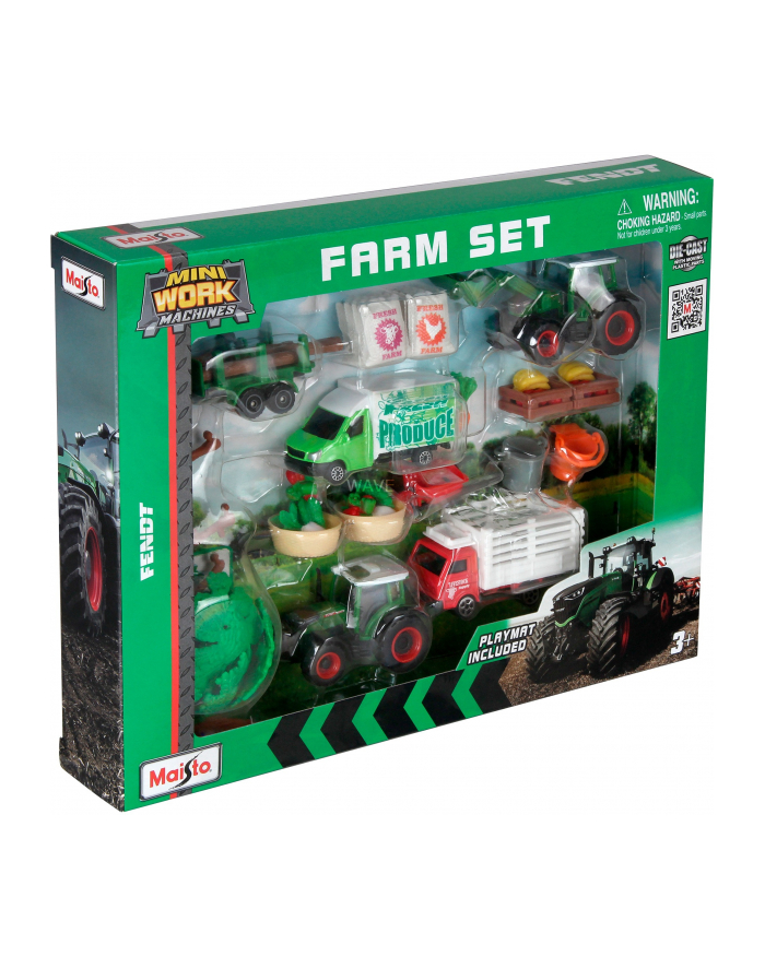 Maisto Mini Work Machines Fendt Super Farm Play Set, Model Vehicle (with Play Mat) główny