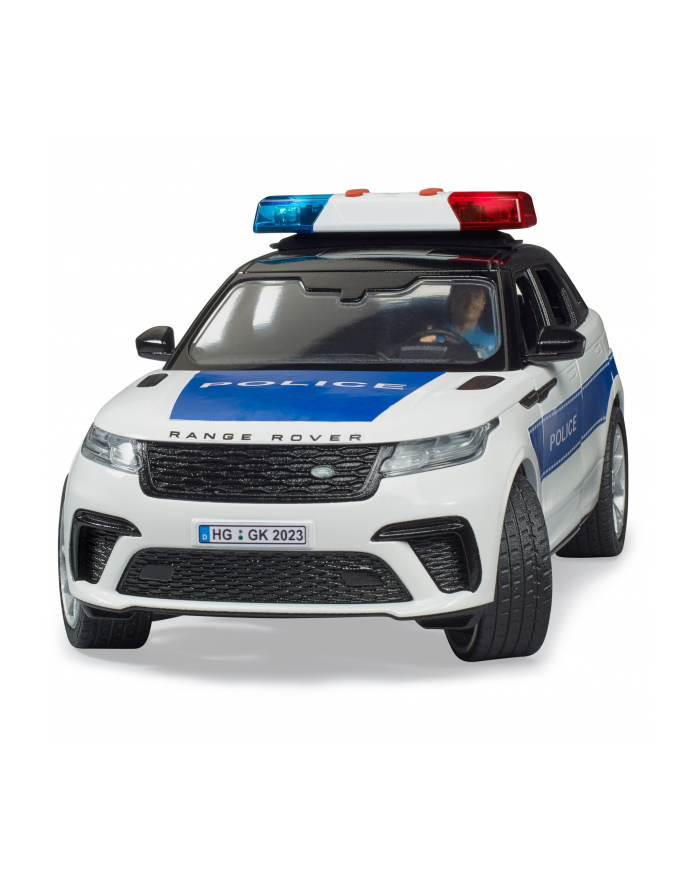 bruder bczerwonyher Range Rover Velar police vehicle with police officer, model vehicle (including light + sound module) główny