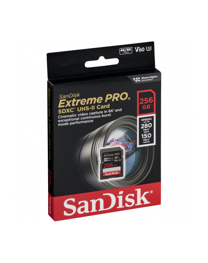 SANDISK SDSDXEP-256G-GN4IN KARTA SANDISK EXTREME PRO SDXC 256GB - 280/150 MB/s V60 UHS-II główny