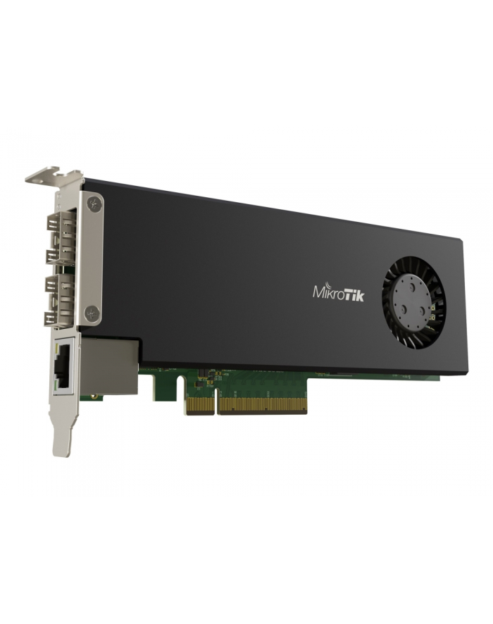 Mikrotik Cloud Core Router 2004-1G-2XS-PCIe network interface card with quad-core ARMv8 64-bit AL32400 CPU, 4GB RAM, 2x25G SFP28 cages, 1xGbit LAN, Ro główny