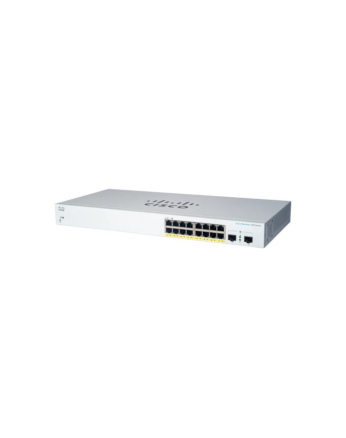 Cisco switch CBS220-16P-2G, 16xGbE RJ45, 2xSFP, fanless, PoE+ (CBS22016P2GEURF) główny