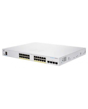 Cisco switch CBS350-24FP-4G-UK, 24xGbE RJ45, 4xSFP, fanless, PoE+, 370W (CBS35024FP4GUKRF)