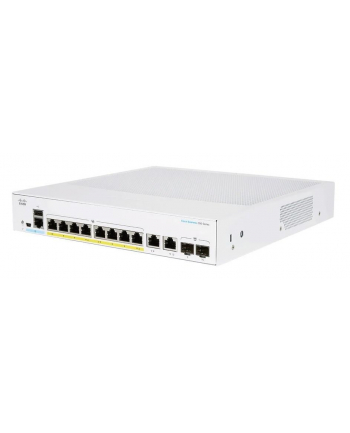Cisco switch CBS350-8P-2G, 8xGbE RJ45, 2xGbE RJ45/SFP, fanless, PoE+, 67W (CBS3508P2GEURF)