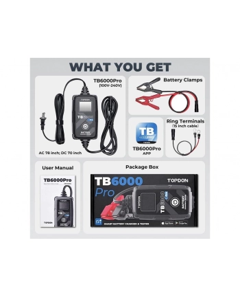 Viking Ładowarka I Tester Akumulatorów Samochodowych Topdon Tb6000 Pro