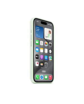apple Etui silikonowe z MagSafe do iPhonea 15 Pro - pastelowa mięta