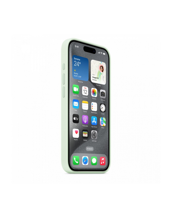 apple Etui silikonowe z MagSafe do iPhonea 15 Pro - pastelowa mięta główny