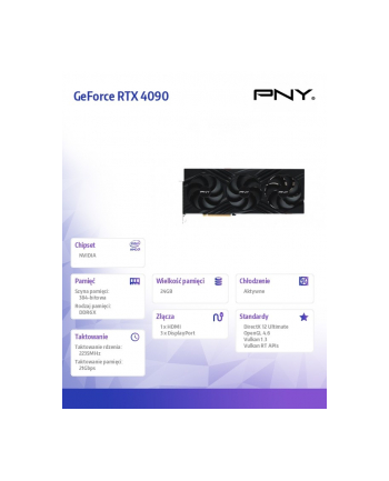 pny Karta graficzna GeForce RTX 4090 24GB VERTO TRIPLE FAN REFURBISHED