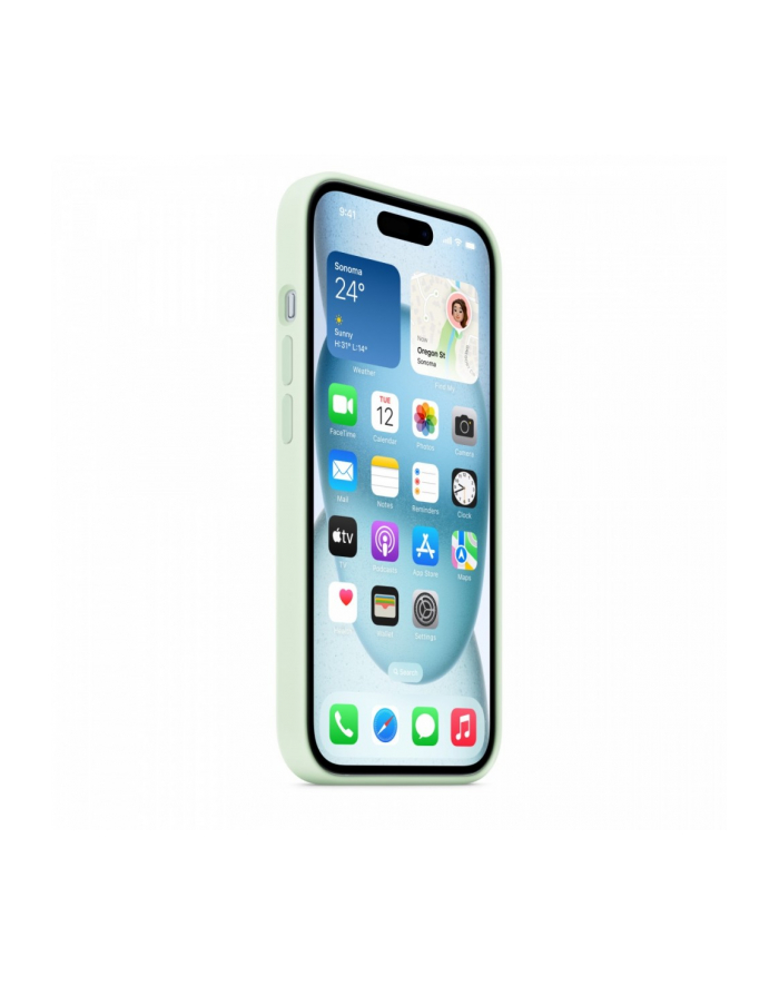 apple Etui silikonowe z MagSafe do iPhonea 15 - pastelowa mięta główny