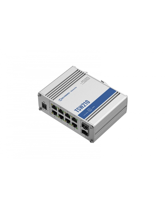 teltonika Przełącznik niezarządzalny TSW210 Switch 2xSFP 8xPoE+ 8xGbE DIN RAIL Back Panel główny