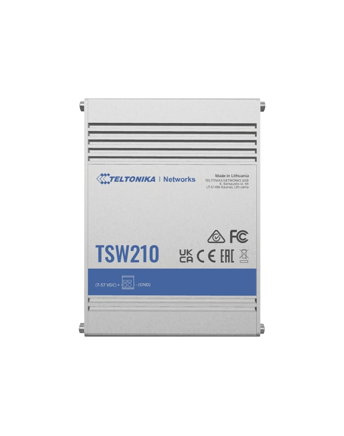teltonika Przełącznik niezarządzalny TSW210 Switch 2xSFP 8xPoE+ 8xGbE DIN RAIL Back Panel główny