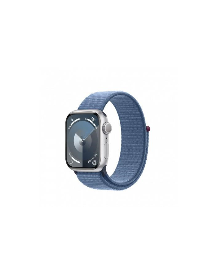 Apple Watch Series 9 GPS Koperta 41mm Z Aluminium W Kolorze Srebrnym Z Opaską Sportową W Kolorze Zimowego Błękitu (MR923QCA) główny