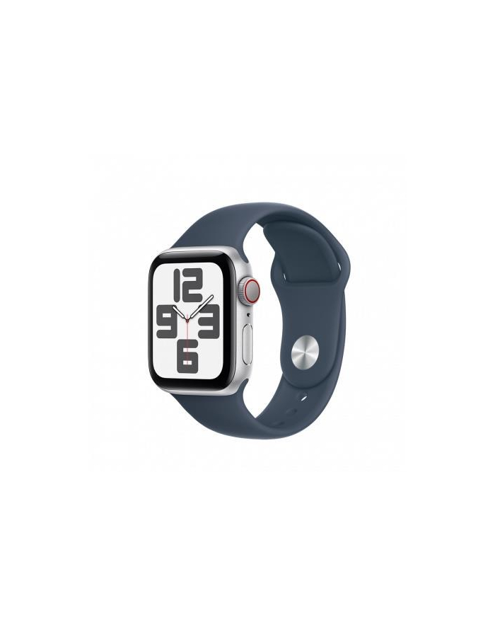 Apple Watch SE 2023 GPS+Cellular Koperta 40mm Z Aluminium W Kolorze Srebrnym Z Paskiem Sportowym W Kolorze Sztormowego Błękitu (MRGM3QCA) główny