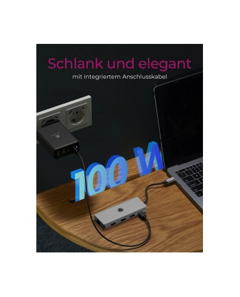icybox Stacja dokująca IB-DK4012-CPD 9w1, 2x HDMI, 4K60Hz, 3xUSB, 100W PD,LAN, Czytnik kart