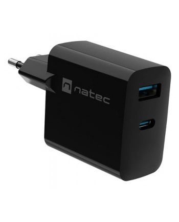 natec Ładowarka sieciowa Ribera GAN 1X USB-A + 1X USB-C 45W Czarna