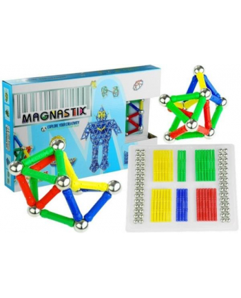 inni Klocki magnetyczne Magnestix, patyczki, kulki kolorowe 188 elementów 659 Lean Toys
