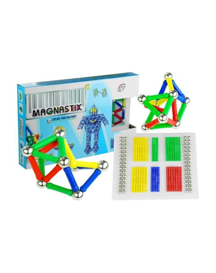 inni Klocki magnetyczne Magnestix, patyczki, kulki kolorowe 188 elementów 659 Lean Toys główny