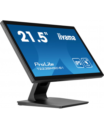 iiyama Monitor 22 cale T2238MSC-B1 IPS,FHD,DP,HDMI,2x2W,2xUSB,600(cd/m2),   10pkt.7H,IP1X(FRONT),PION/POZIOM