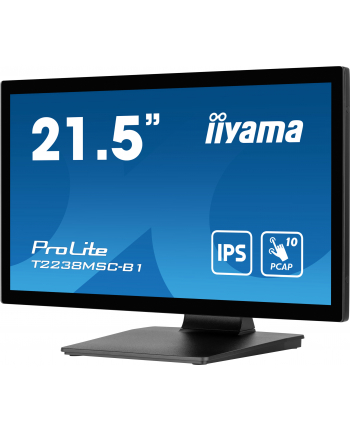 iiyama Monitor 22 cale T2238MSC-B1 IPS,FHD,DP,HDMI,2x2W,2xUSB,600(cd/m2),   10pkt.7H,IP1X(FRONT),PION/POZIOM