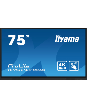 iiyama Monitor 75 cali ProLite TE7512MIS-B3 AG,INFRARED,40pkt,IPS,4K