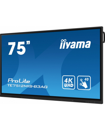 iiyama Monitor 75 cali ProLite TE7512MIS-B3 AG,INFRARED,40pkt,IPS,4K