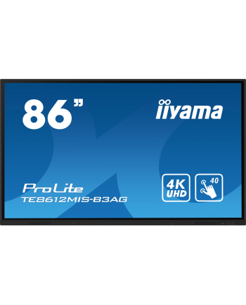iiyama Monitor 85.6 cala ProLite TE8612MIS-B3AG,INFRARED,40pkt,VA,4K