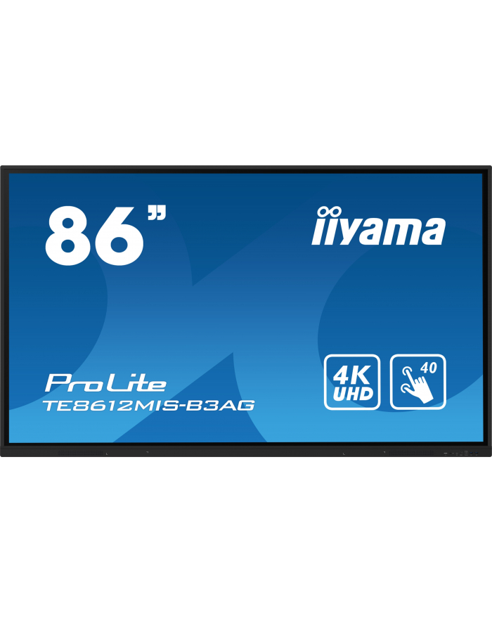 iiyama Monitor 85.6 cala ProLite TE8612MIS-B3AG,INFRARED,40pkt,VA,4K główny
