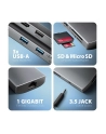 axagon HMC-8HLSA Wieloportowy hub USB-C 3.2 Gen 1 hub, 3x USB-A + 4K/30Hz HDMI + SD/microSD, GLAN, Audio, PD 100W, 20cm USB-C kabel - nr 3