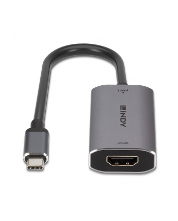 Lindy USB converter 8K60, USB-C male > HDMI female (silver/grey, 11cm)