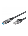 goobay Ethernet cable USB-A 3.2 Gen1 male > RJ-45 male, LAN adapter (Kolor: CZARNY/silver, 1 meter) - nr 15