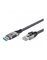 goobay Ethernet cable USB-A 3.2 Gen1 male > RJ-45 male, LAN adapter (Kolor: CZARNY/silver, 1 meter) - nr 1